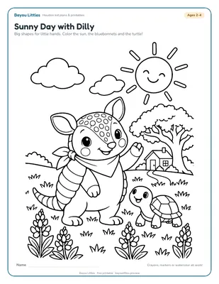 Preview of the Sunny day coloring pages printable